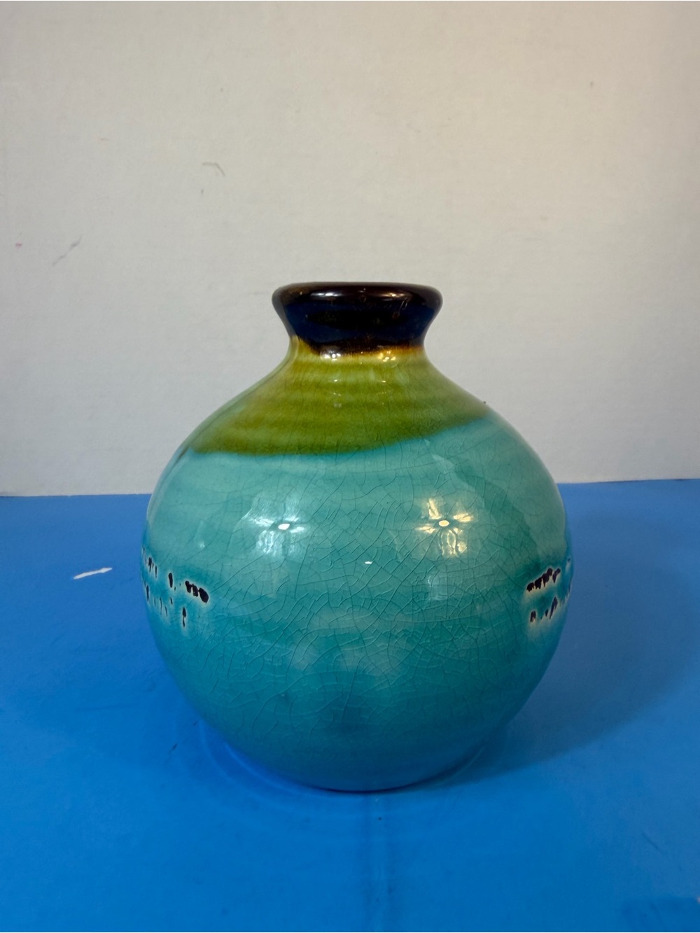 round handmade ceramic vase